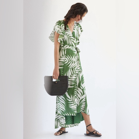Anthropologie Dresses & Skirts - Stunning maxi wrap dress by Hutch sold by Anthropologie (green, palm)